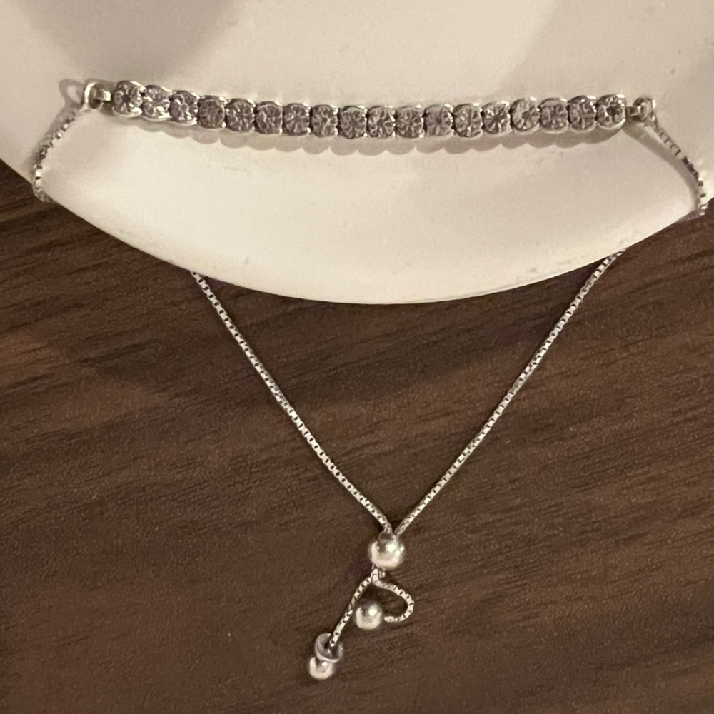 Genuine Diamond Sterling Silver Bracelet
